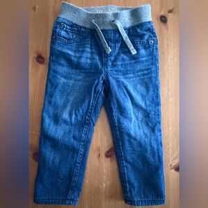 Baby Gap 24M Flannel-Lined Denim Jeans with Drawstring